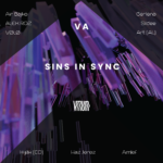 Cover artwork for “Sins In Sync” VA Album by Vitium Records featuring 7 electronic tracks from 9 artists.